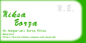 miksa borza business card